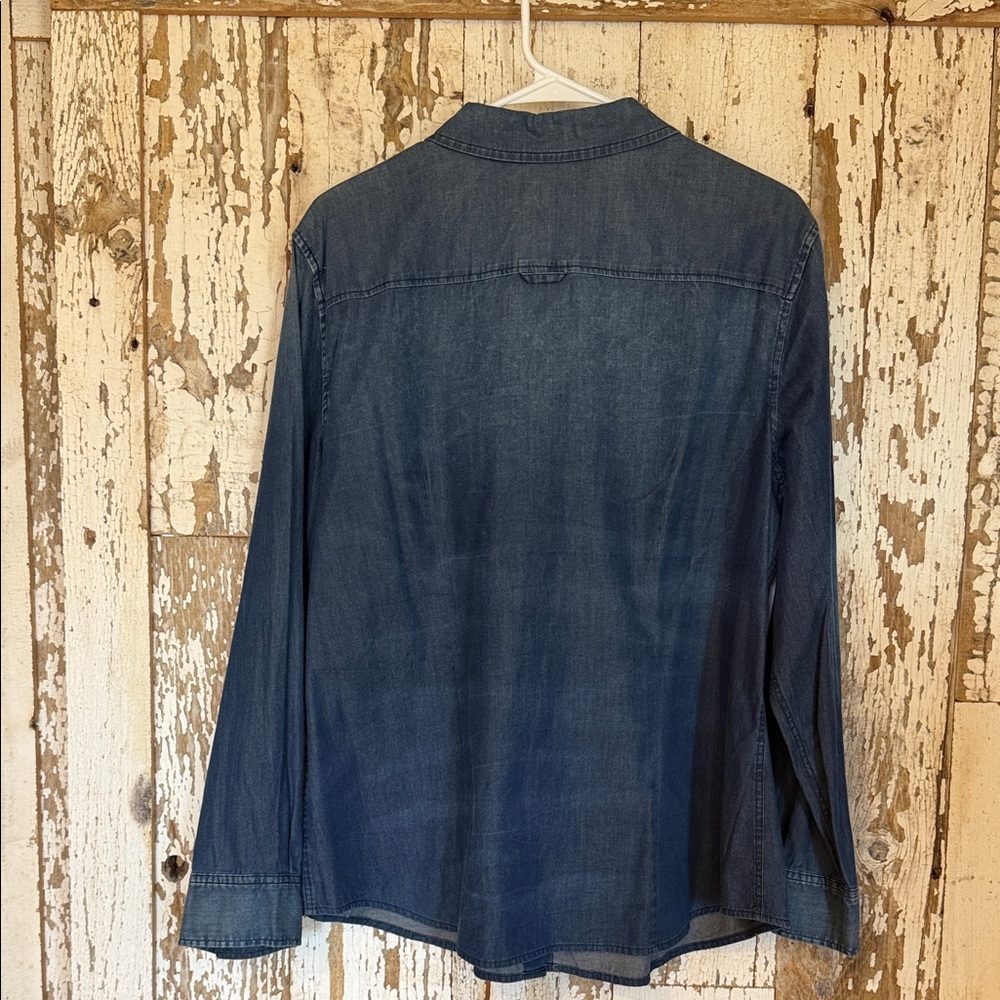 Chico's Dark Blue Casual Button Down Shirt - Picture 3 of 4